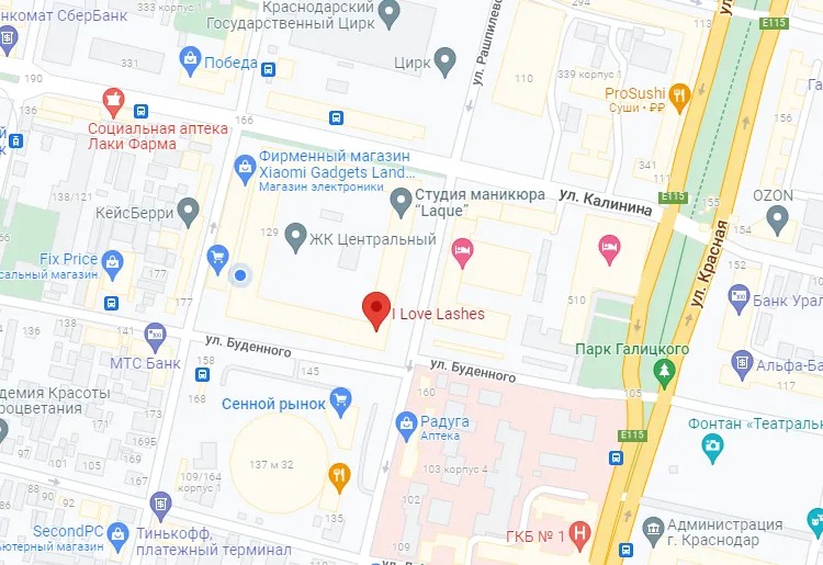Схема расположения Центральной студии на улице Будённого